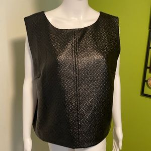 NWOT Banana Republic Black faux leather sleeveless top size XL